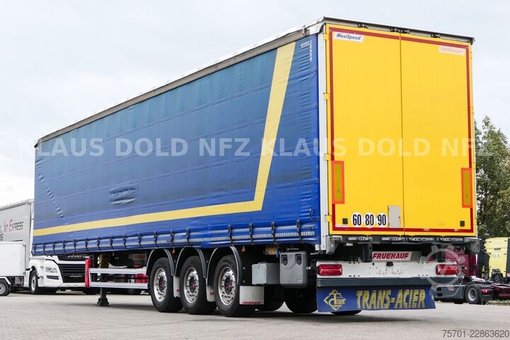 Open semitrailer with tarp FRUEHAUF Pritsche Plane SAF Achsen Liftachse