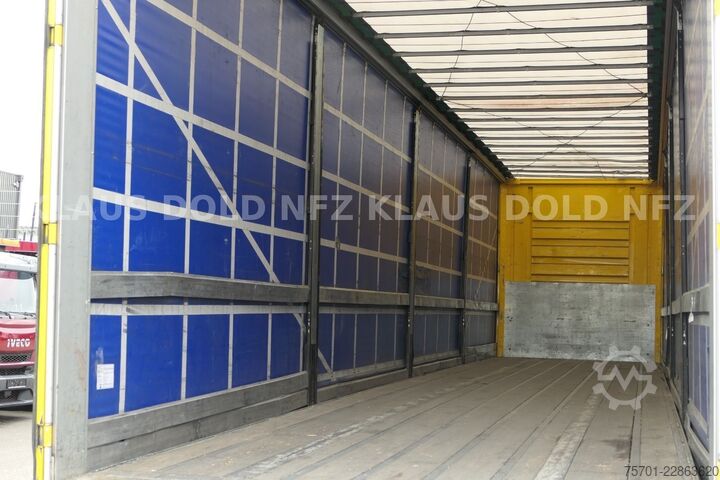 Open semitrailer with tarp FRUEHAUF Pritsche Plane SAF Achsen Liftachse