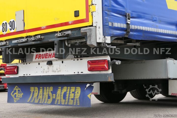 Open semitrailer with tarp FRUEHAUF Pritsche Plane SAF Achsen Liftachse