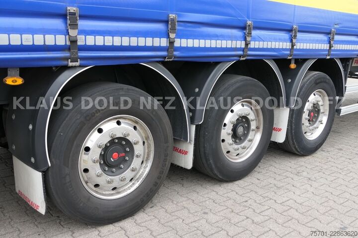 Open semitrailer with tarp FRUEHAUF Pritsche Plane SAF Achsen Liftachse
