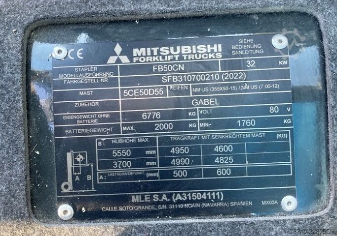 Electric 4-wheel forklift Mitsubishi FB50CN
