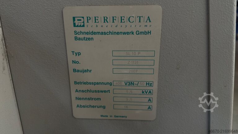 Planschneider Schneidestraße Perfecta 115 HTVC mit Peripherie