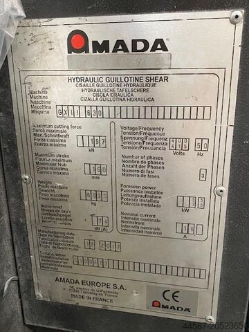 Hydraulic plate shears Amada GX II 630