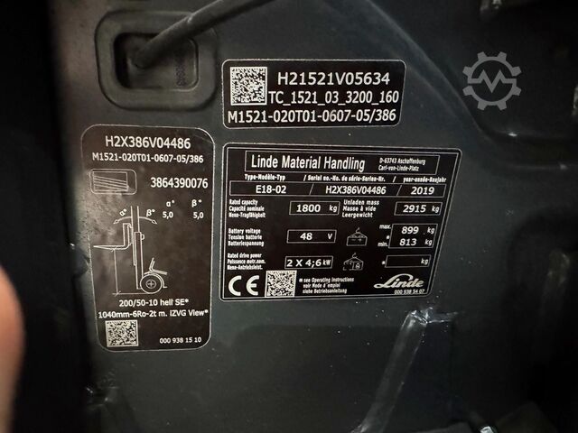 Batterie 06/2023 Service + UVV 07/2027 Linde E 18
