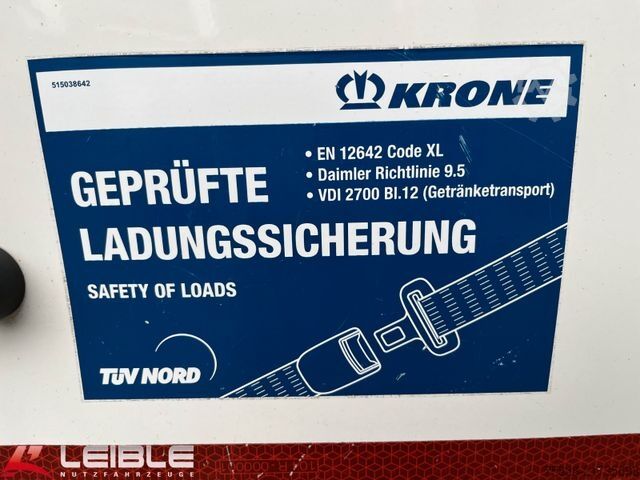 Open semitrailer with tarp KRONE SD*Tautliner*ZertifikatXL+Getränke*Liftachse*