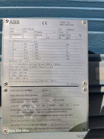 ABB HXR 500LN6 electric motor ABB HXR500LN6