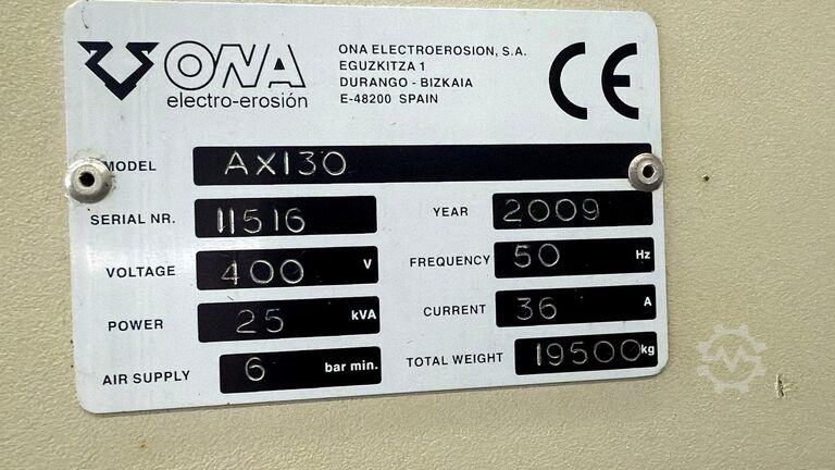Wire EDM machine ONA AX 130