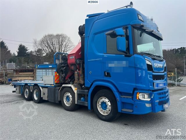 Crane Scania R580 8x2 crane truck w/ 95t/m hmf crane, jib, winc
