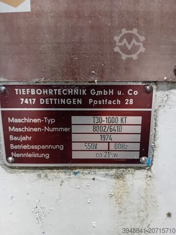 Tieflochbohrmaschine TIEFBOHRTECHNIK GmbH u. Co 7417 Dettinge T30-1000 KT