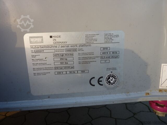 Raupenarbeitsbühne Teupen LEO 31 T