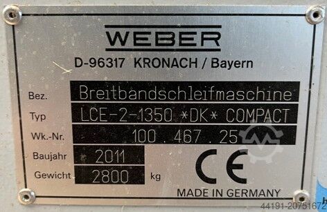 Breitbandschleifmaschine Weber LCE-2-1350 (DK) Weber LCE-2-1350 (DK)