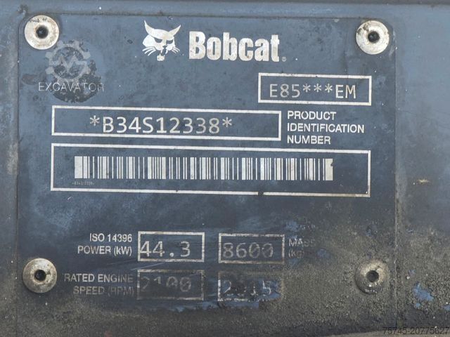Minibagger BOBCAT E85 * 3.100 h* 3 x Löffel * 1. Hand * Klima *