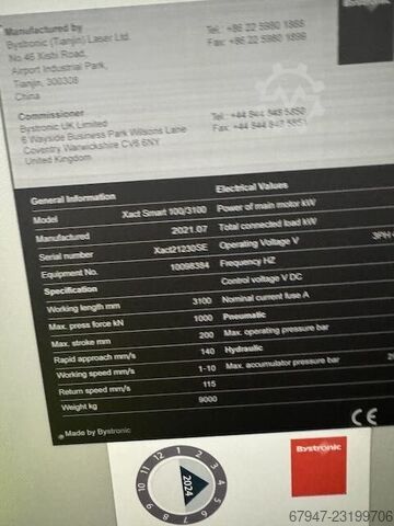 BYSTRONIC XACT SMART 100/3100 BYSTRONIC XACT SMART 100/3100
