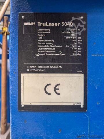 Laserschneidmaschine TRUMPF TruLaser 5040