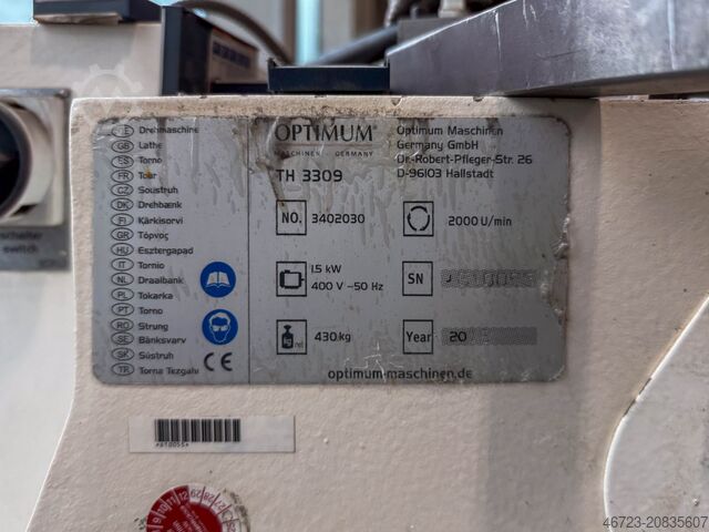 Leit-/Zugspindeldrehmaschine OPTIMUM TH 3309