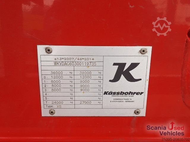 Tankauflieger Kässbohrer Lebensmitteltank Kippbar SSK 40XS Neuwertig !!