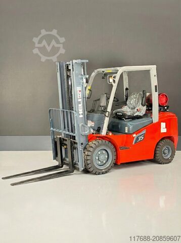 LPG front loader Heli CPYD35-G3- GAS  2,5t 3,3m Hub - KUBOTA - Garantie