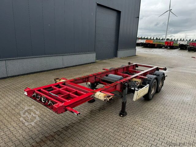 Container transportation Krone 2-assig 20FT chassis, BPW + trommel, luchtverin...