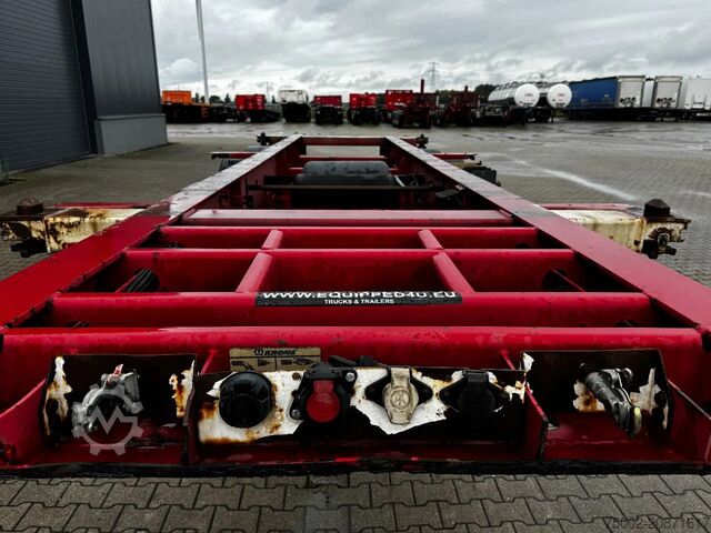 Container transportation Krone 2-assig 20FT chassis, BPW + trommel, luchtverin...