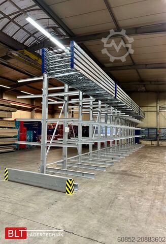 Cantilever rack ca. 18,45 lfm Kragarmregal Doppelseitig H:400 cm 500 Kg/Arm