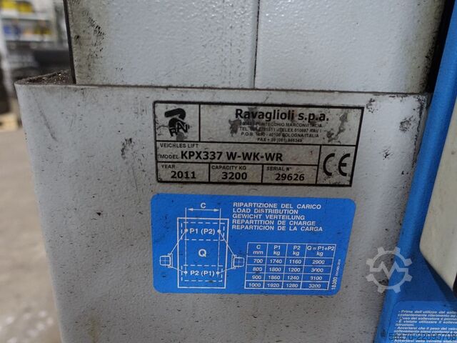 2-Säulen Hebebühne RAVAGLIOLI KPX337W-WK-WR