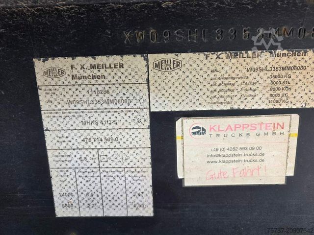 Tipper semitrailer MEILLER Stahlmulde MHKS 41/3-S, Schütte, Liftachse