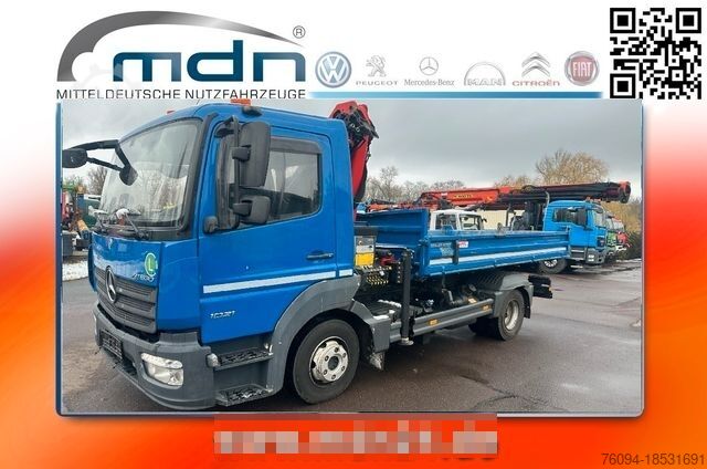 Three-sided tipper truck MERCEDES-BENZ Atego 1021 4x2 Kipper KRAN Greifer AHK