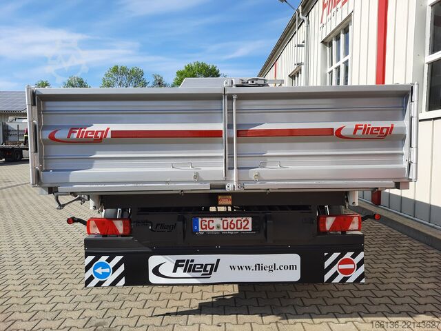 Three-way tipper trailer FLIEGL Tandem-Seitenkipper TSK 210 T - 5 Meter