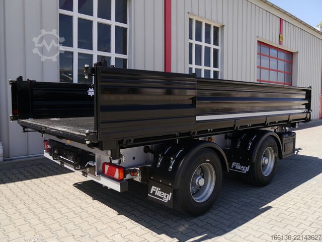 Three-way tipper trailer FLIEGL Tandem-Seitenkipper TSK 210 T - 5 Meter