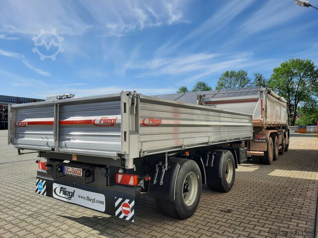 Three-way tipper trailer FLIEGL Tandem-Seitenkipper TSK 210 T - 5 Meter