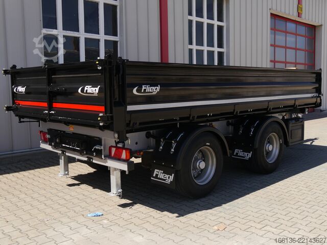 Three-way tipper trailer FLIEGL Tandem-Seitenkipper TSK 210 T - 5 Meter