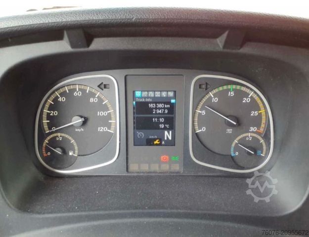 Three-sided tipper truck MERCEDES-BENZ Atego MB 1223 K Kran Hiab 077B-2 HIDUO Funk AHK