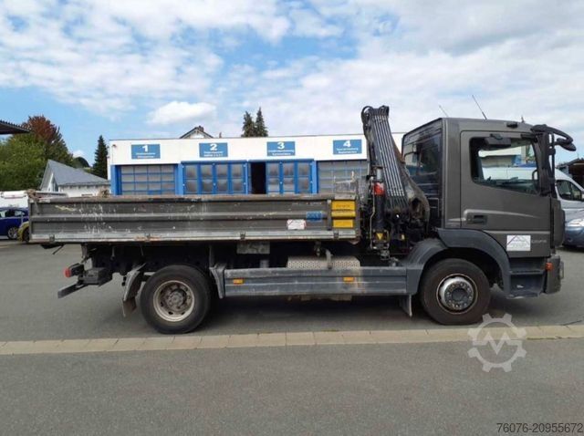 Three-sided tipper truck MERCEDES-BENZ Atego MB 1223 K Kran Hiab 077B-2 HIDUO Funk AHK