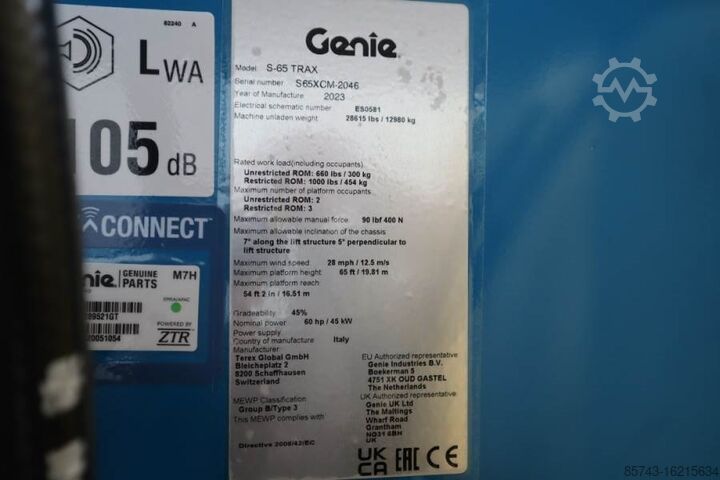 Telescopic boom lift Genie S65XC Trax Valid inspection, *Guarantee! Diesel, 4