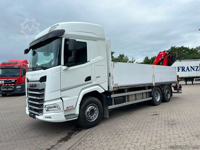 Truck mounted crane DAF XF 480 Baustoffpritsche mit Fassi Ladekran F235
