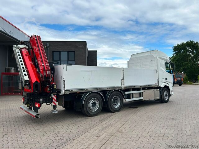 Truck mounted crane DAF XF 480 Baustoffpritsche mit Fassi Ladekran F235