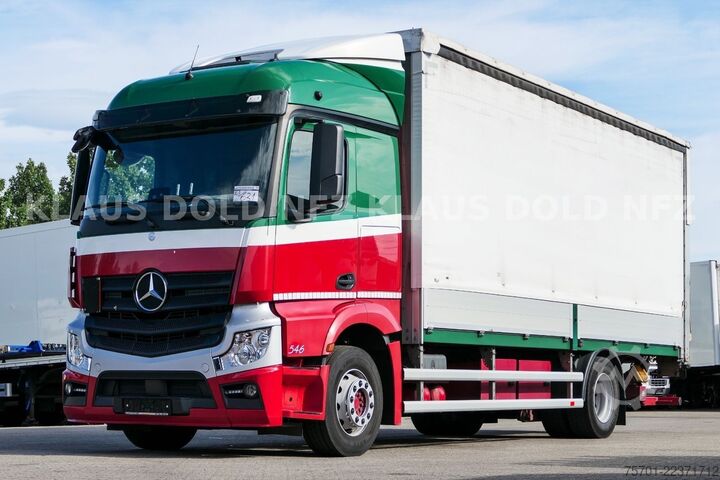 Flatbed truck with tarp MERCEDES-BENZ Actros 1842 Pritsche Plane Vollluft LBW Euro 6