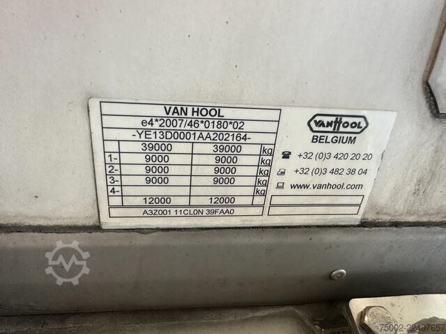 Food tanker Van Hool FOOD / RVS chassis / empty weight: 5.860kg / 29...