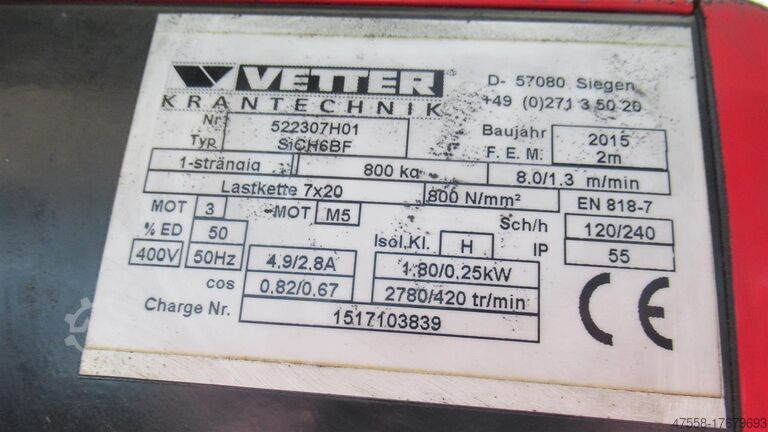 Pillar Type Swivelling Crane VETTER FOERDERTECHNIK AS8-4,5