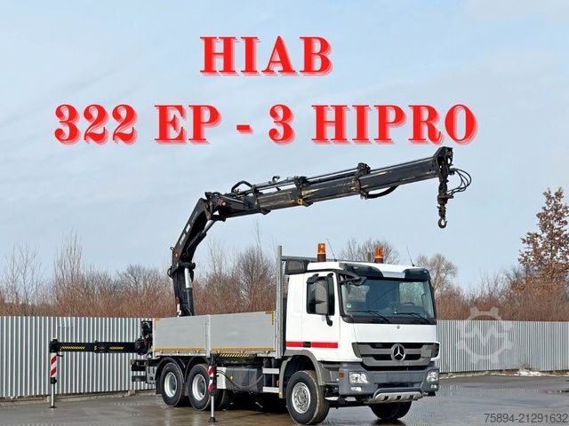 Truck mounted crane MERCEDES-BENZ ACTROS 2641 * HIAB 322 EP-3 HIPRO+FUNK / 6x4
