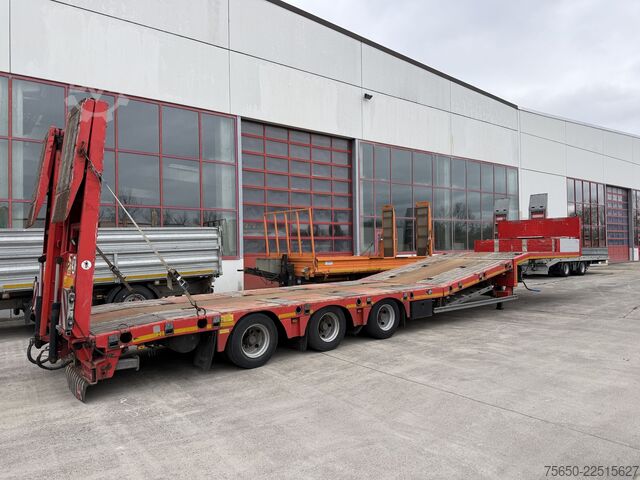Low loader semitrailer Kässbohrer LB3E  3 Achs Satteltieflader, komplett überfahrbar