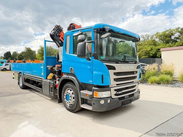 Truck mounted crane SCANIA P250 4x2 Pritsche KRAN 14m 5./6. Steuerkre FUNK