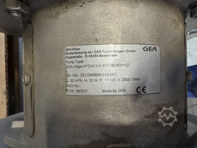 Centrifugal pump GEA Hilge HYGIA II K KYY 80/80/11/2