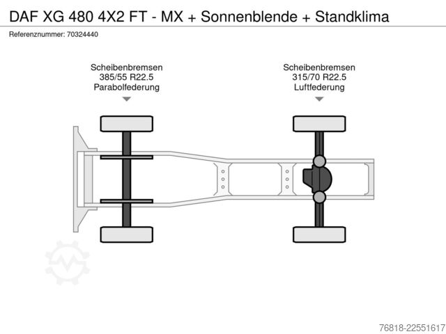 Standard SZM DAF XG 480 4X2 FT - MX + Sonnenblende + Standklima