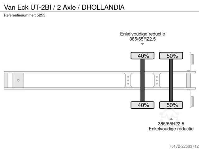 Kühl-/Tiefkühltransport Van Eck UT-2BI / 2 Axle / DHOLLANDIA