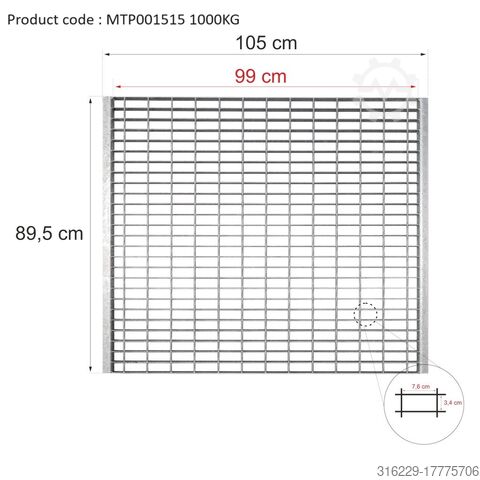 Gitterroste für Palettenregale - vertieft. Mega-M 