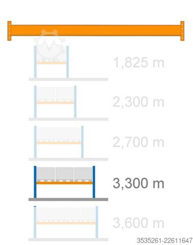 Plattenregal-Anlage 10 x 13,7 m, 5 m hoch,10 Schutzecken 50 Rahmen, 240 Traversen (3300) 3,25 t