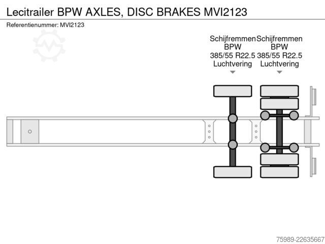 Schiebeplanen Lecitrailer BPW AXLES, DISC BRAKES