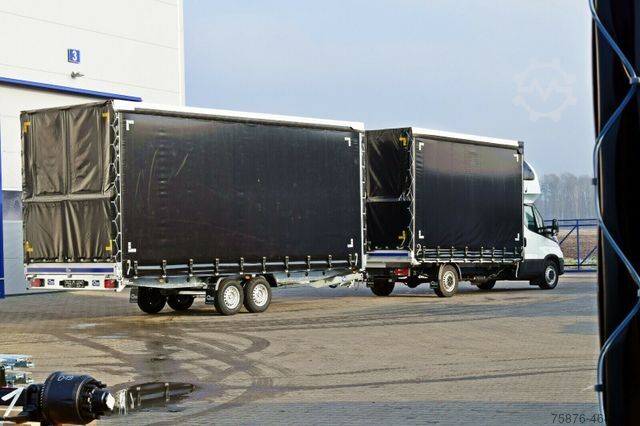 Transporter mit Pritsche & Plane IVECO Daily Speditionszug mit Anhänger Planenaufbau