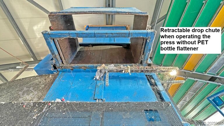 Complete PET baling line 2040 with conveyor, PET flattener and PSS system BOA PET Recyclinganlage
